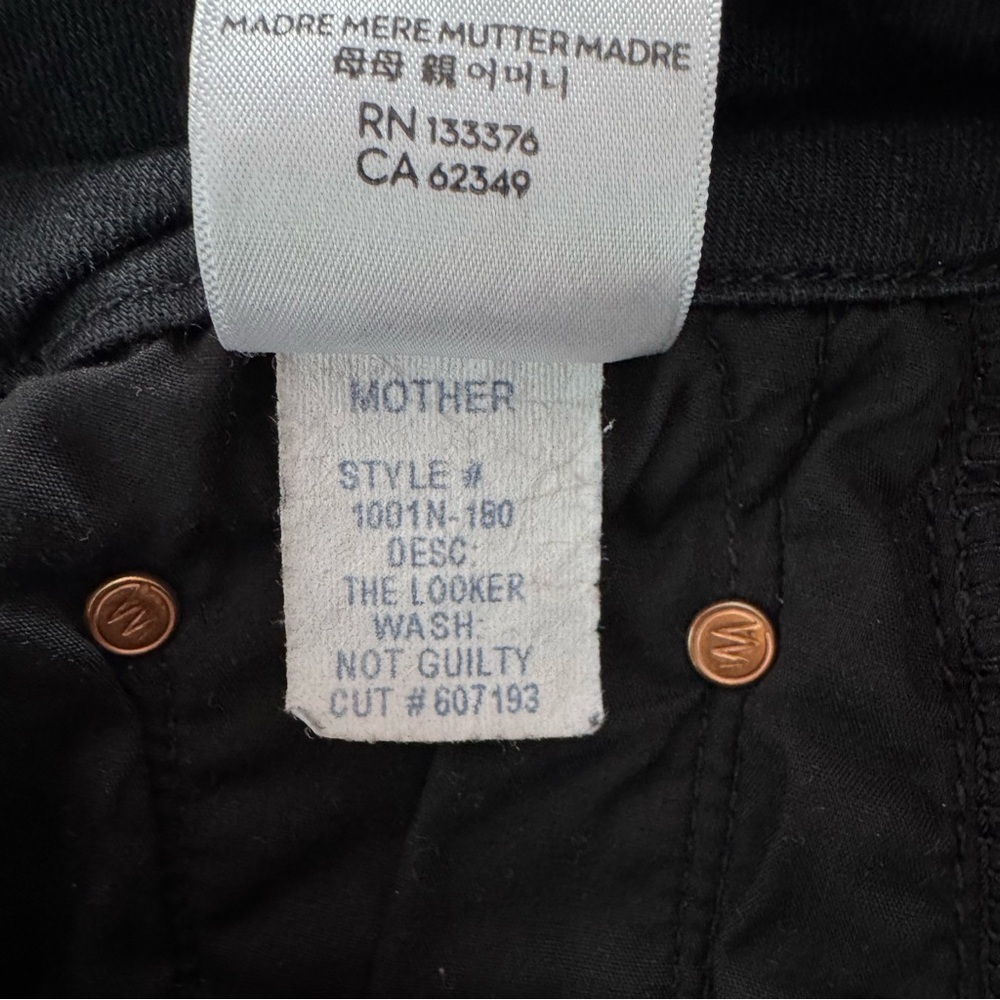 Mother The Looker Not Guilty Black Jeans Mid Rise Skinny Size 28 - Picture 13 of 13